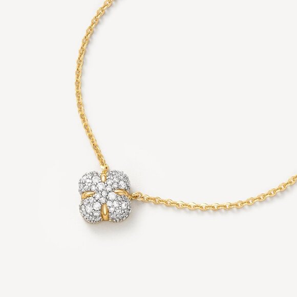 Women's 18k Gold Plated Full CZ Pendant Necklace Handmade Jewelry Everyday Wear - Picture 7 of 8